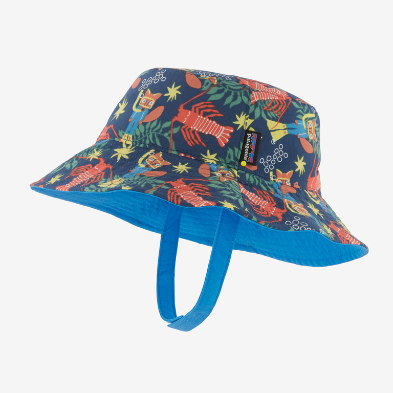 Baby Sun Bucket Hat, Drew and Lobby: Lagom Blue / 12M