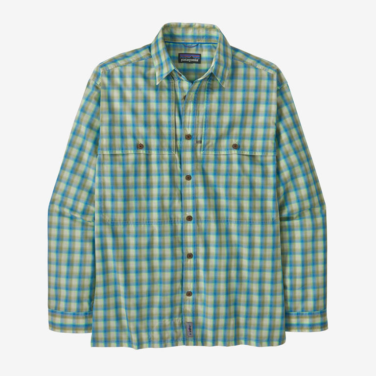 M's Long-Sleeved Island Hopper Shirt Mirrored: Vessel Blue / S