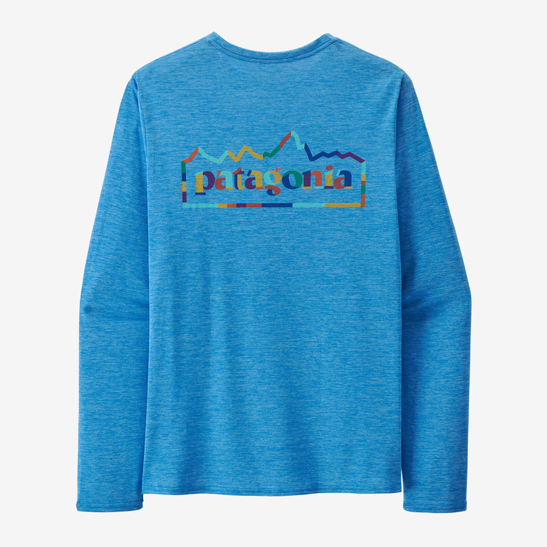 Patagonia | Men's Capilene Cool Daily Graphic Long Sleeve T-Shirt, Unity Fitz Vessel Blue X Dye, Size Medium