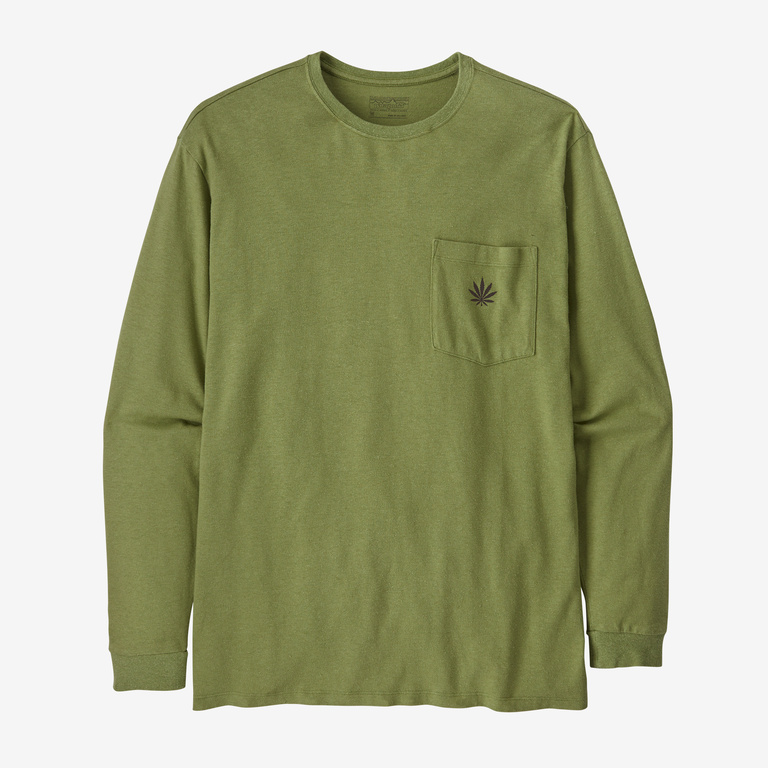 Patagonia Men's Long-Sleeved Work Pocket T-Shirt in Buckhorn Green, Large - Workwear Shirts & Tops - Hemp/Organic Cotton/Spandex