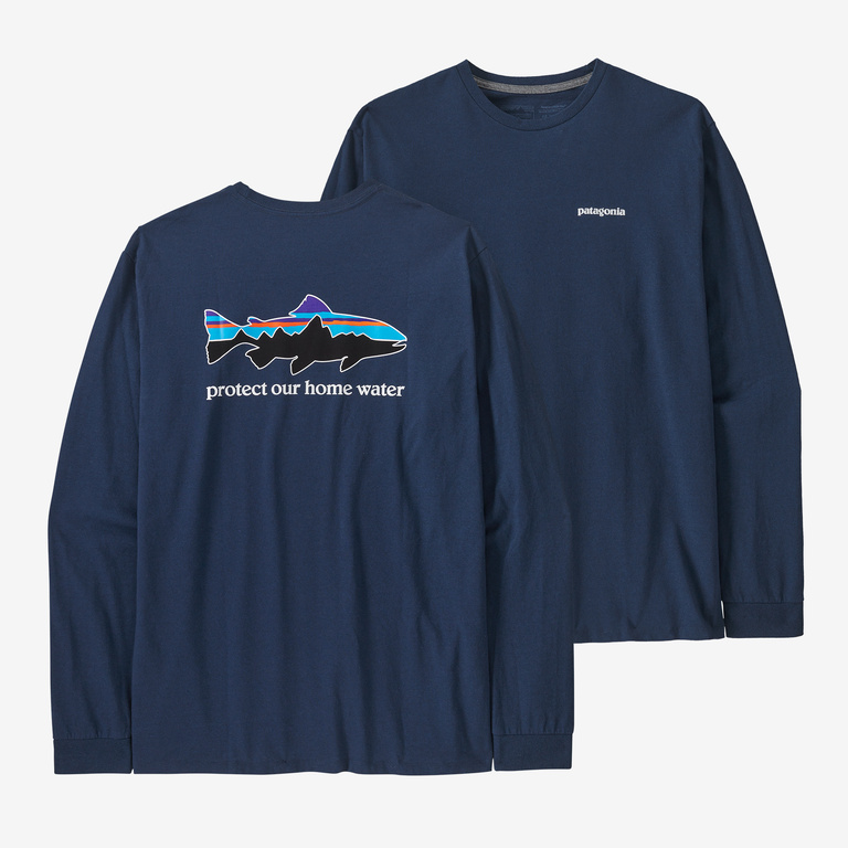 Men's Long-Sleeved Home Water Trout Responsibili-Tee Lagom Blue - LMBE / L