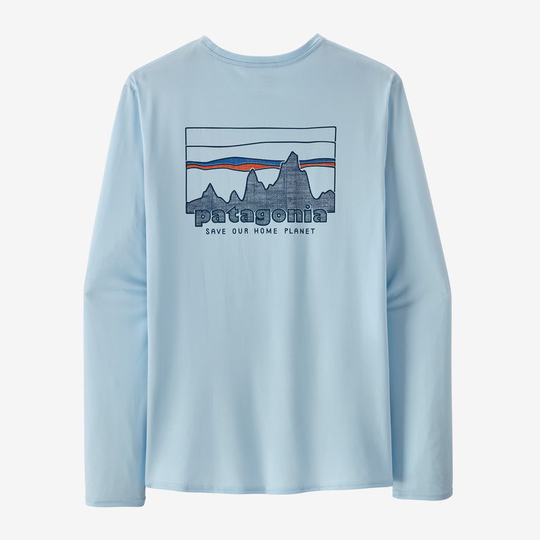Patagonia Capilene Cool Daily Long Sleeve Graphic T-Shirt - Men's L 73 Skyline - Chilled Blue
